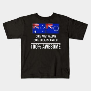 50% Australian 50% Cook Islander 100% Awesome - Gift for Cook Islander Heritage From Cook Islands Kids T-Shirt